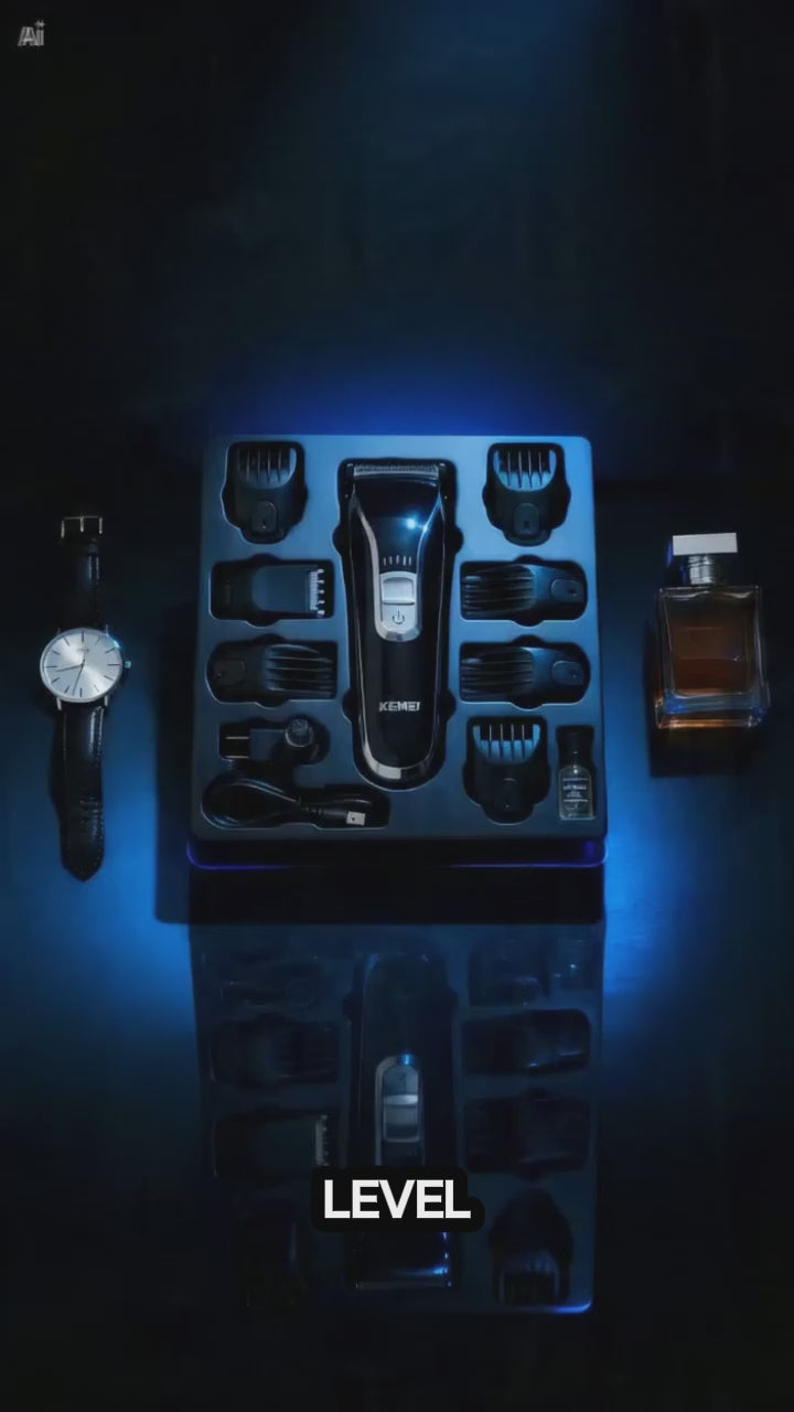 Kemei 6-in-1 Pro Grooming Kit — Electric Hair Clipper & Beard Trimmer for Men